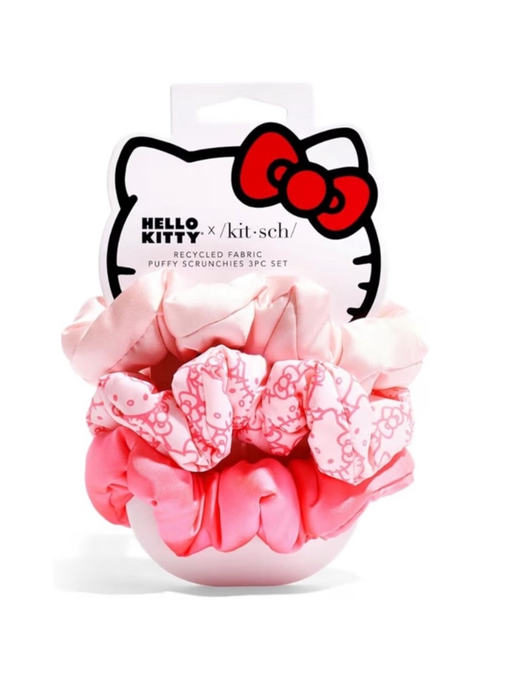 Hello Kitty x Kitsch matte satin hair scrunchies 3 pack NWT